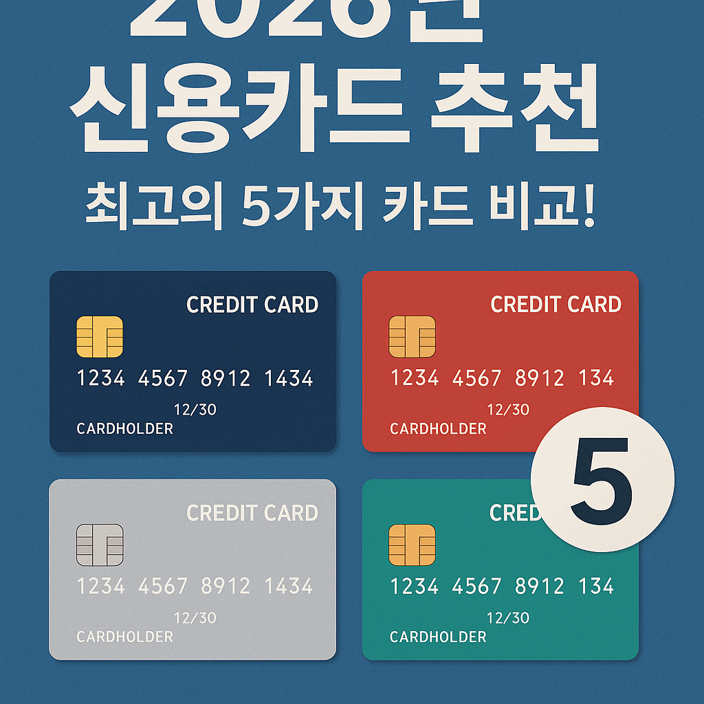 Illustration of 2026년 신용카드 추천: 최고의 5가지 카드 비교!