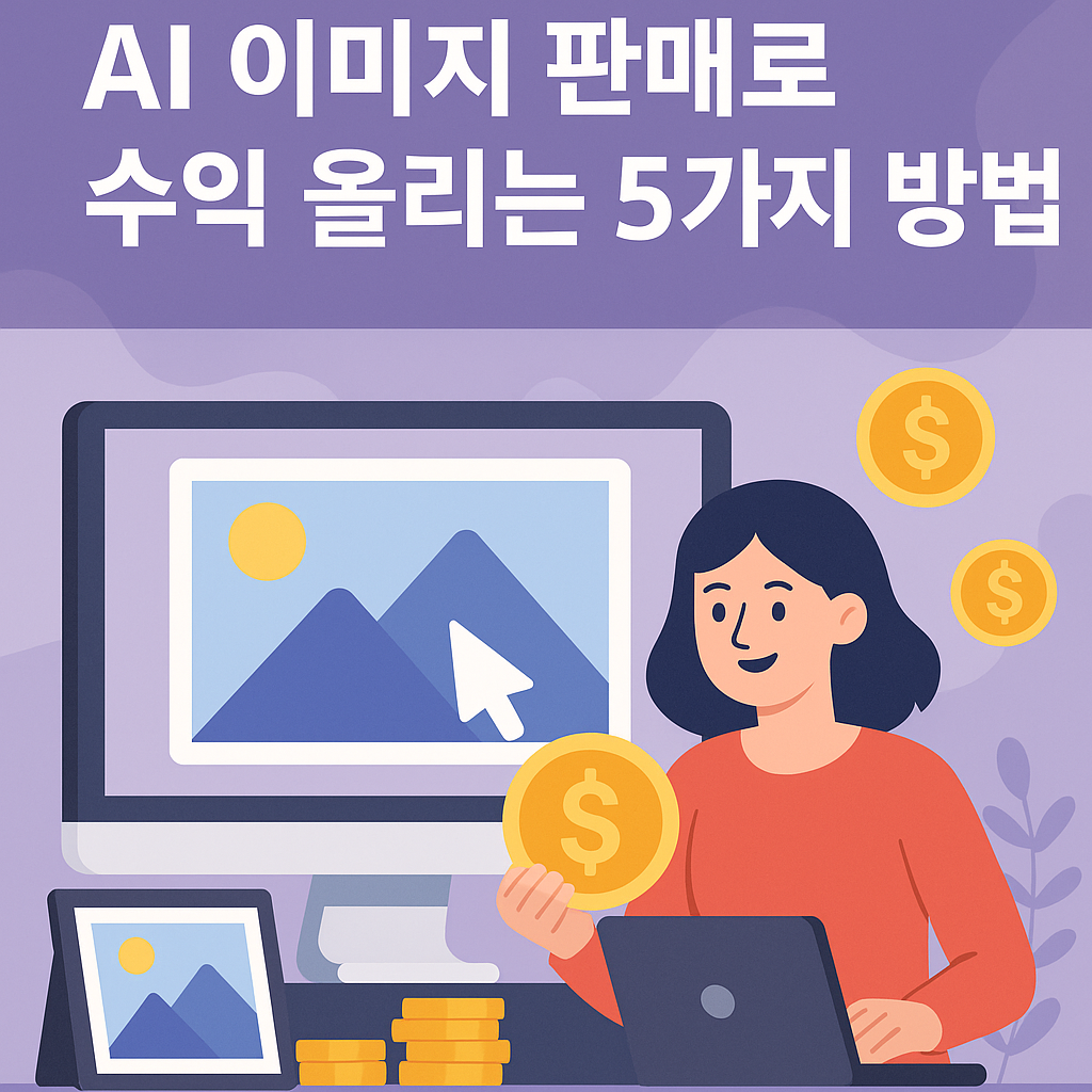 Illustration of AI 이미지 판매로 수익 올리는 5가지 방법