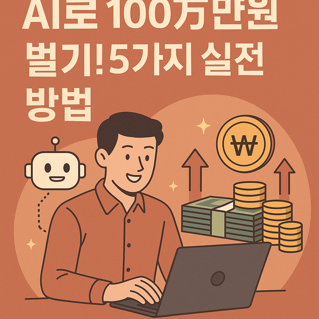 Illustration of AI로 월 100만원 벌기! 5가지 실전 방법