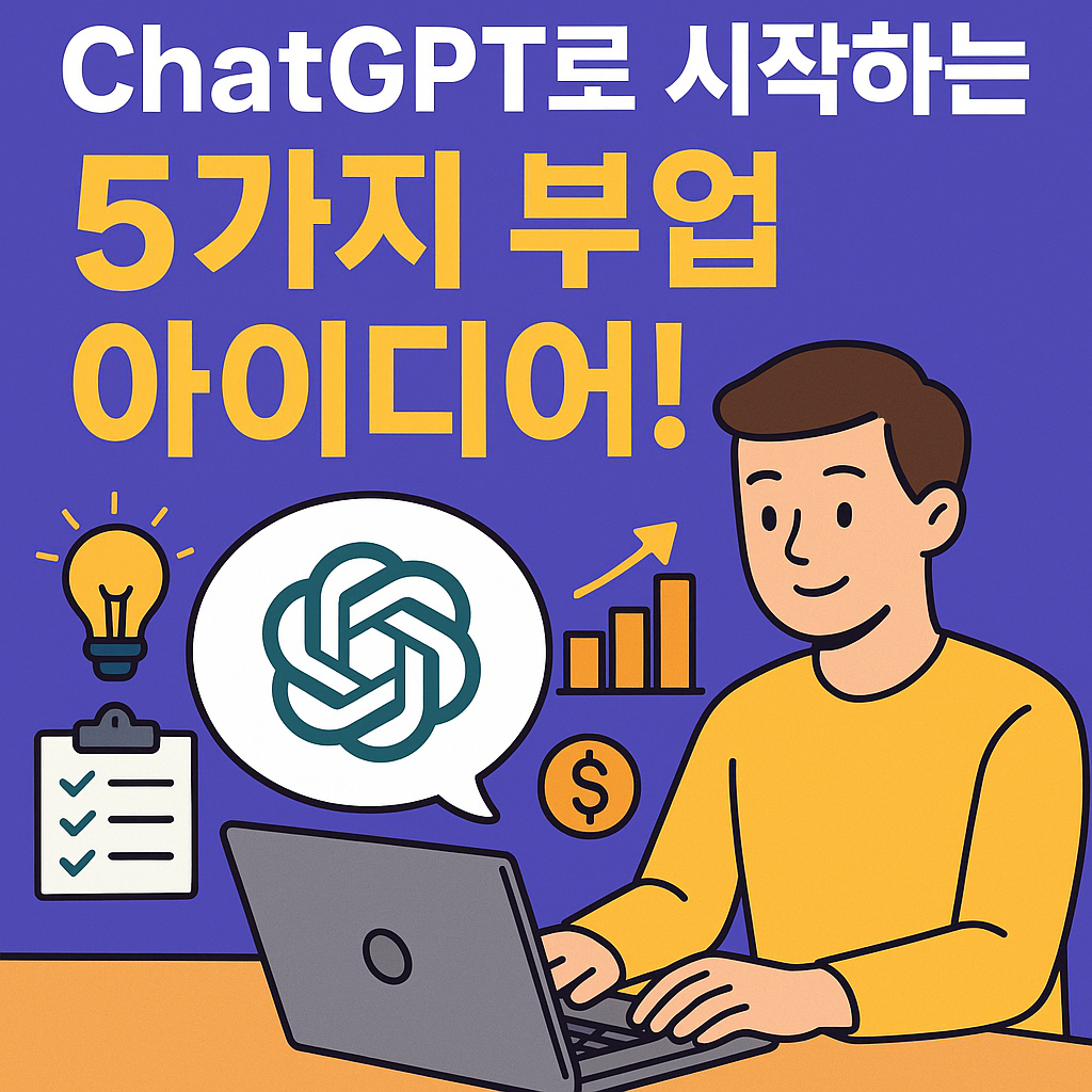 Illustration of ChatGPT로 시작하는 5가지 부업 아이디어!