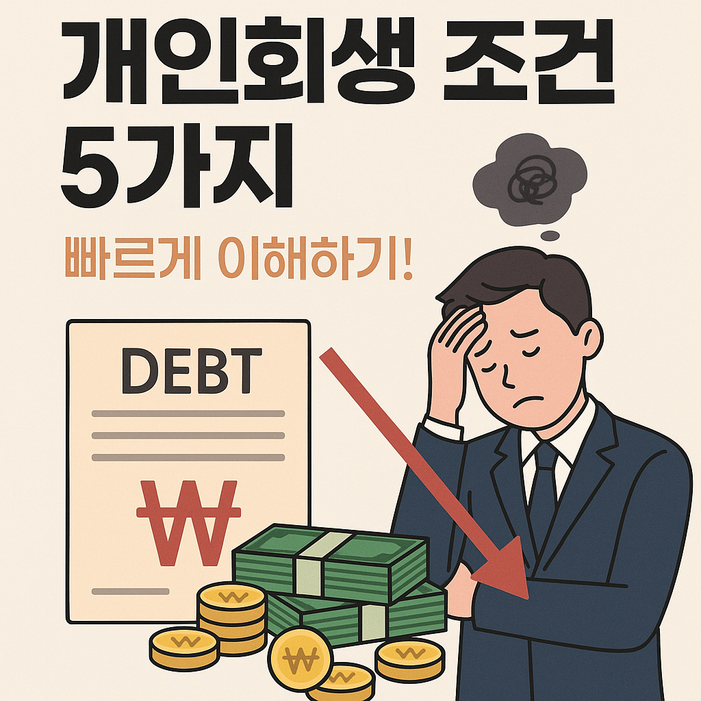 Illustration of 개인회생 조건 5가지, 빠르게 이해하기!