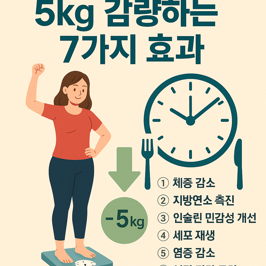 Illustration of 공복 다이어트로 5kg 감량하는 7가지 효과