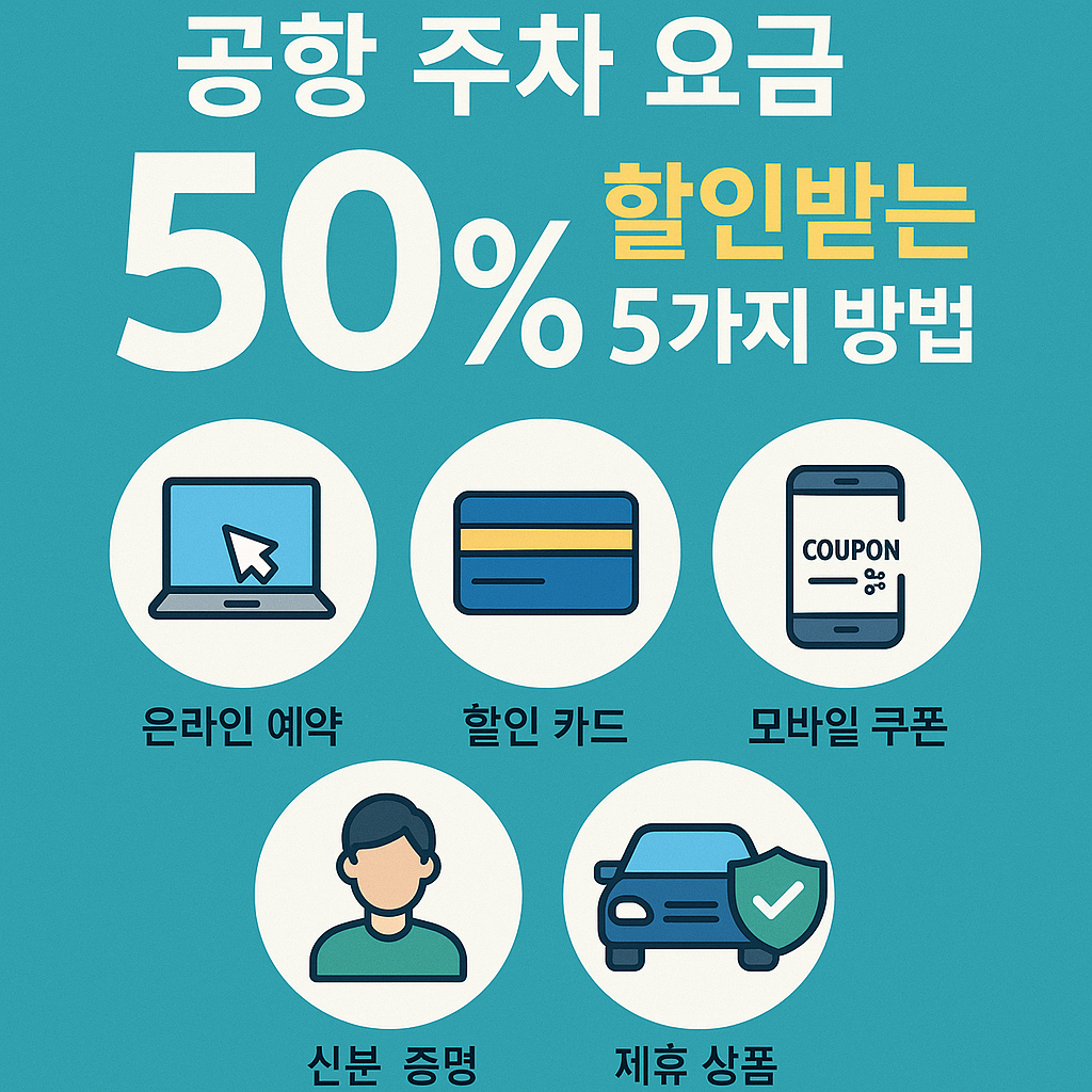 Illustration of 공항 주차 요금 50% 할인받는 5가지 방법