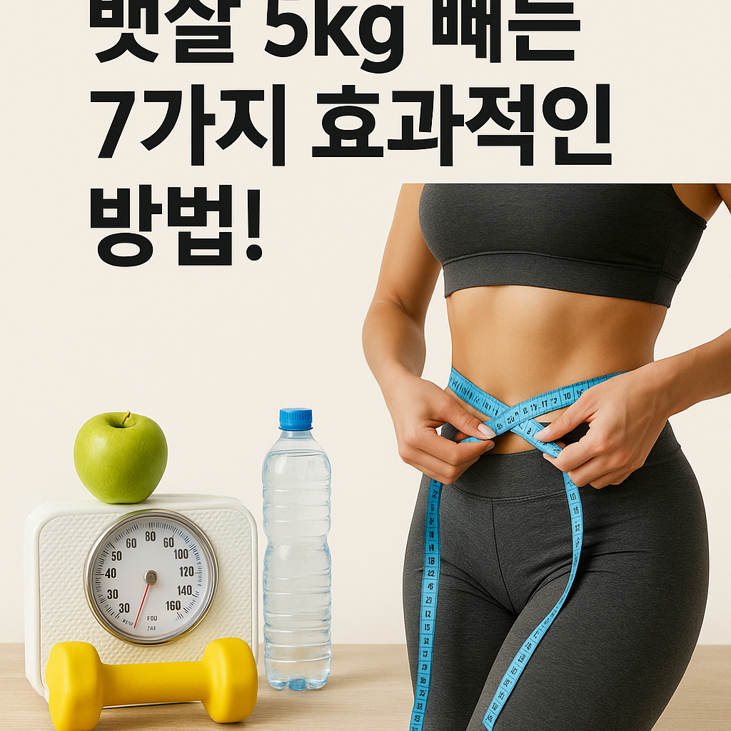 Illustration of 뱃살 5kg 빼는 7가지 효과적인 방법!