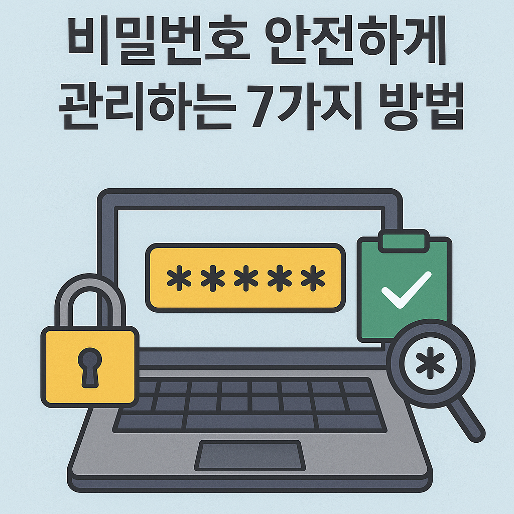 Illustration of 비밀번호 안전하게 관리하는 7가지 방법!