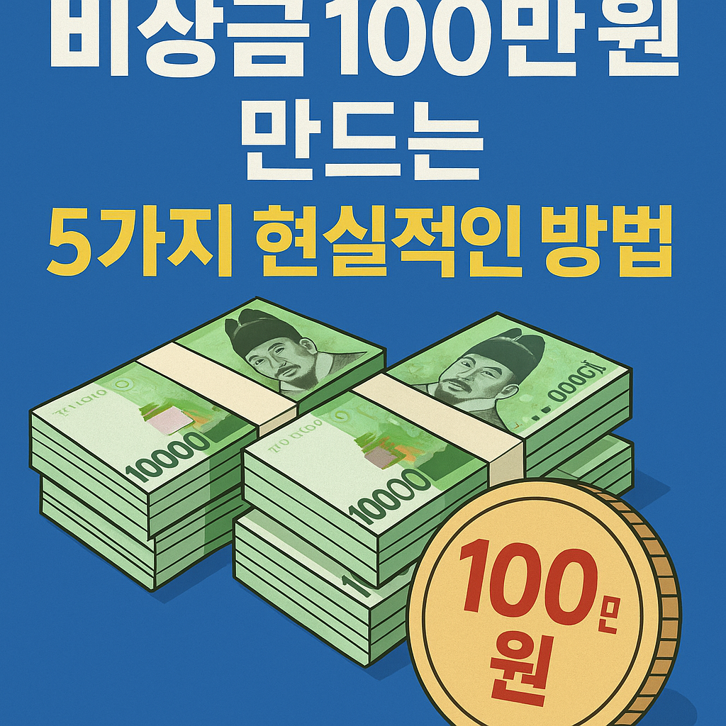 비상금 100만 원 만드는 5가지 현실적인 방법