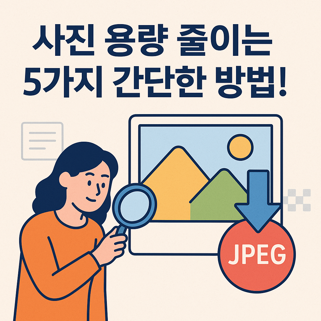 Illustration of 사진 용량 줄이는 5가지 간단한 방법!