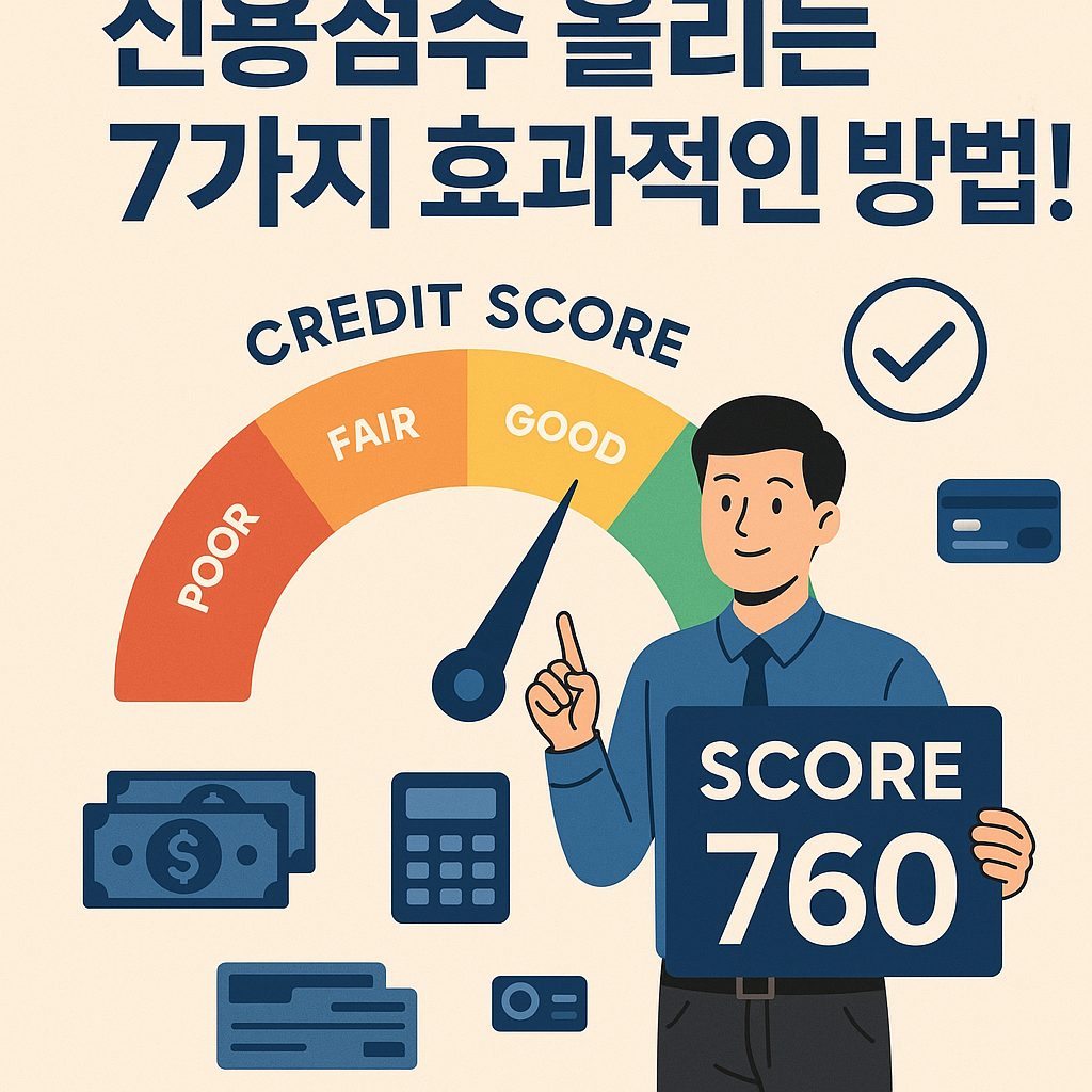 Illustration of 신용점수 올리는 7가지 효과적인 방법!