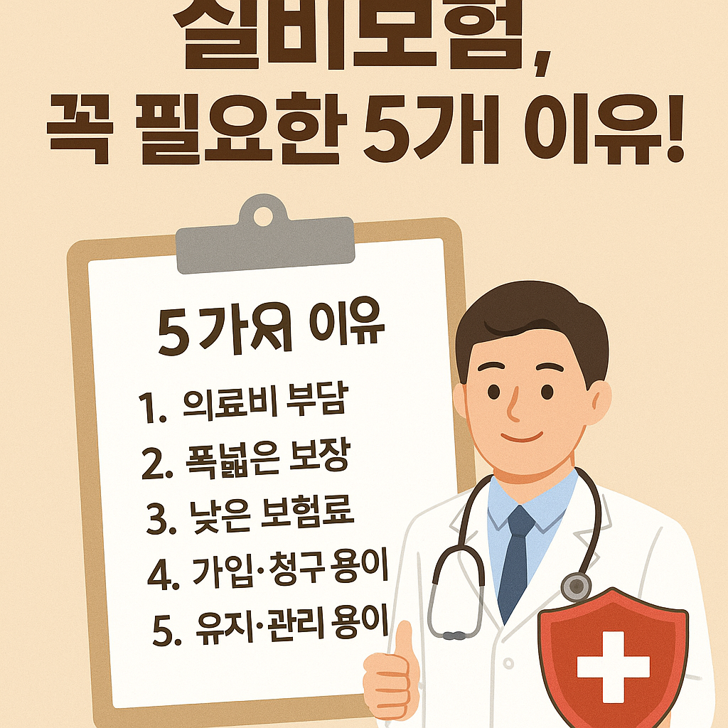 Illustration of 실비보험, 꼭 필요한 5가지 이유!