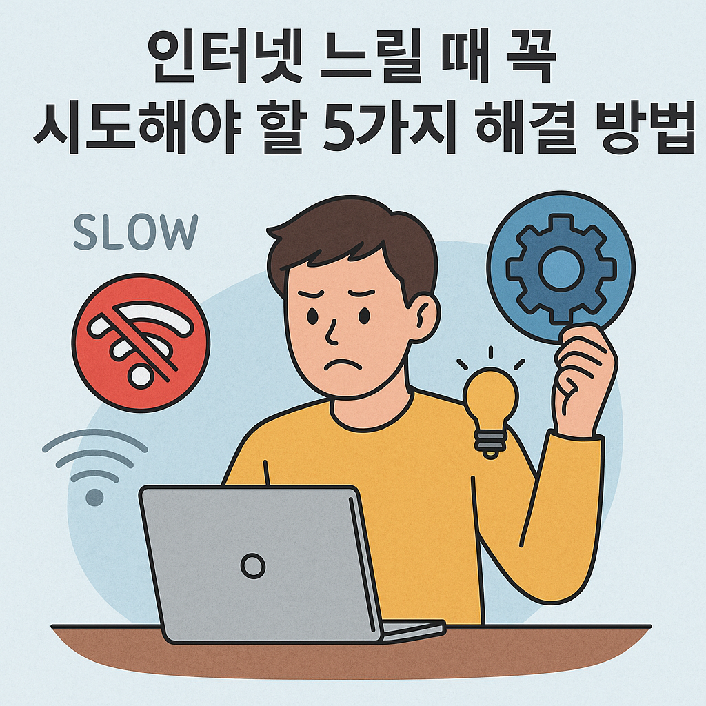 Illustration of 인터넷 느릴 때 꼭 시도해야 할 5가지 해결 방법!
