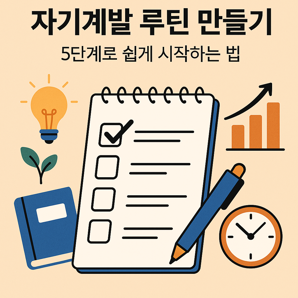 Illustration of 자기계발 루틴 만들기: 5단계로 쉽게 시작하는 법