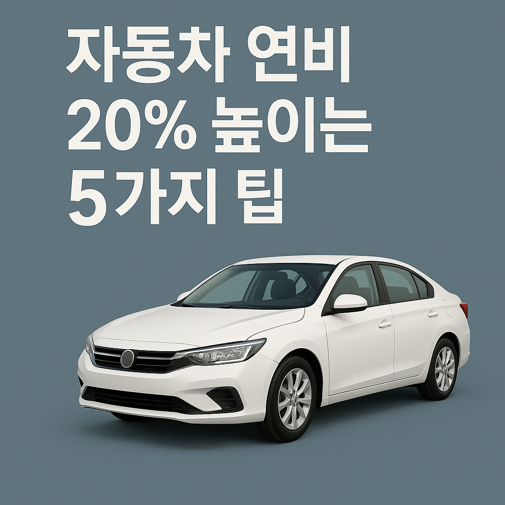 Illustration of 자동차 연비 20% 높이는 5가지 팁!