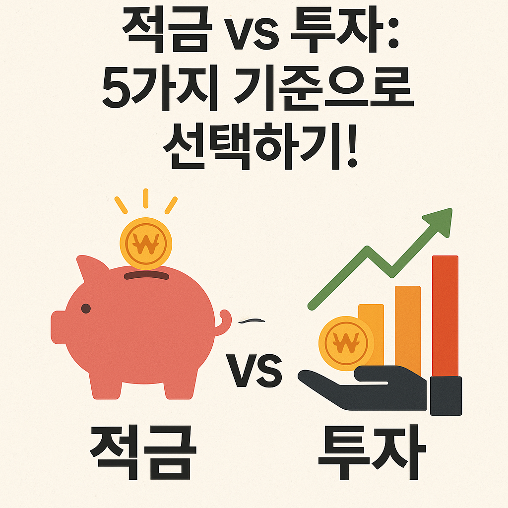 Illustration of 적금 vs 투자: 5가지 기준으로 선택하기!