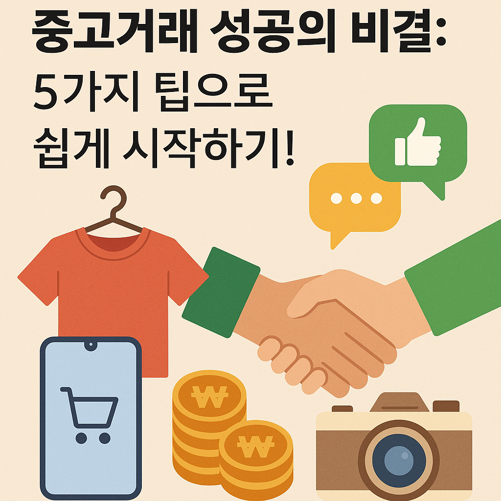 Illustration of 중고거래 성공의 비결: 5가지 팁으로 쉽게 시작하기!