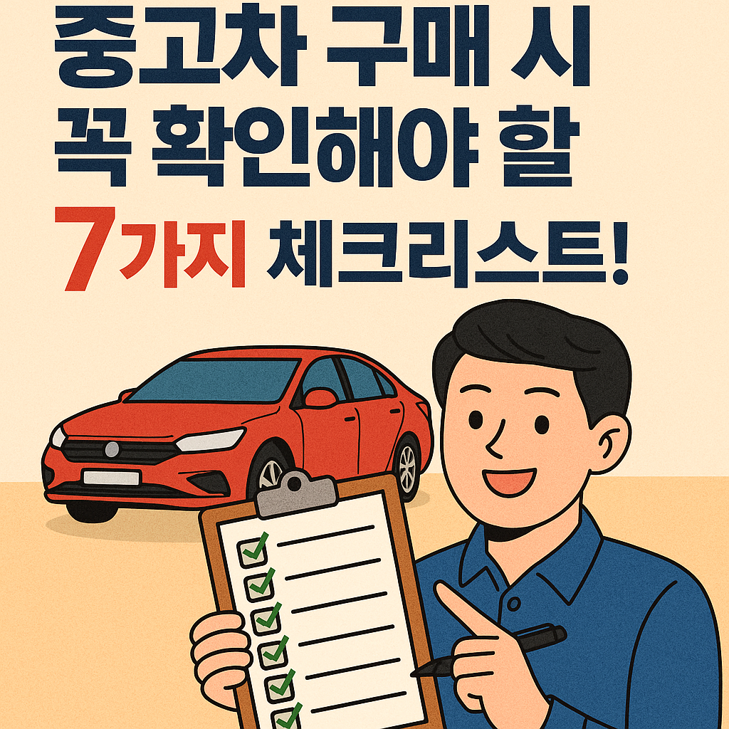 중고차 구매 시 꼭 확인해야 할 7가지 체크리스트!