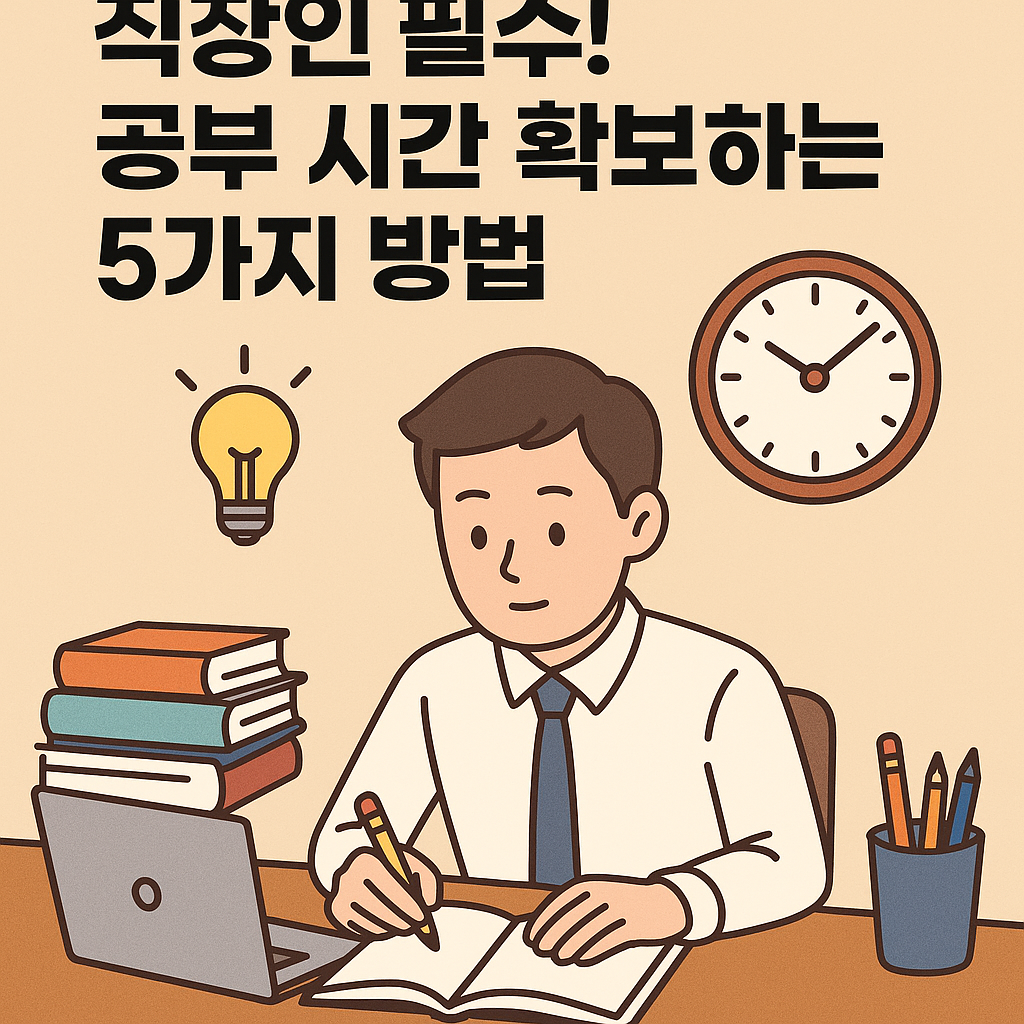 Illustration of 직장인 필수! 공부 시간 확보하는 5가지 방법