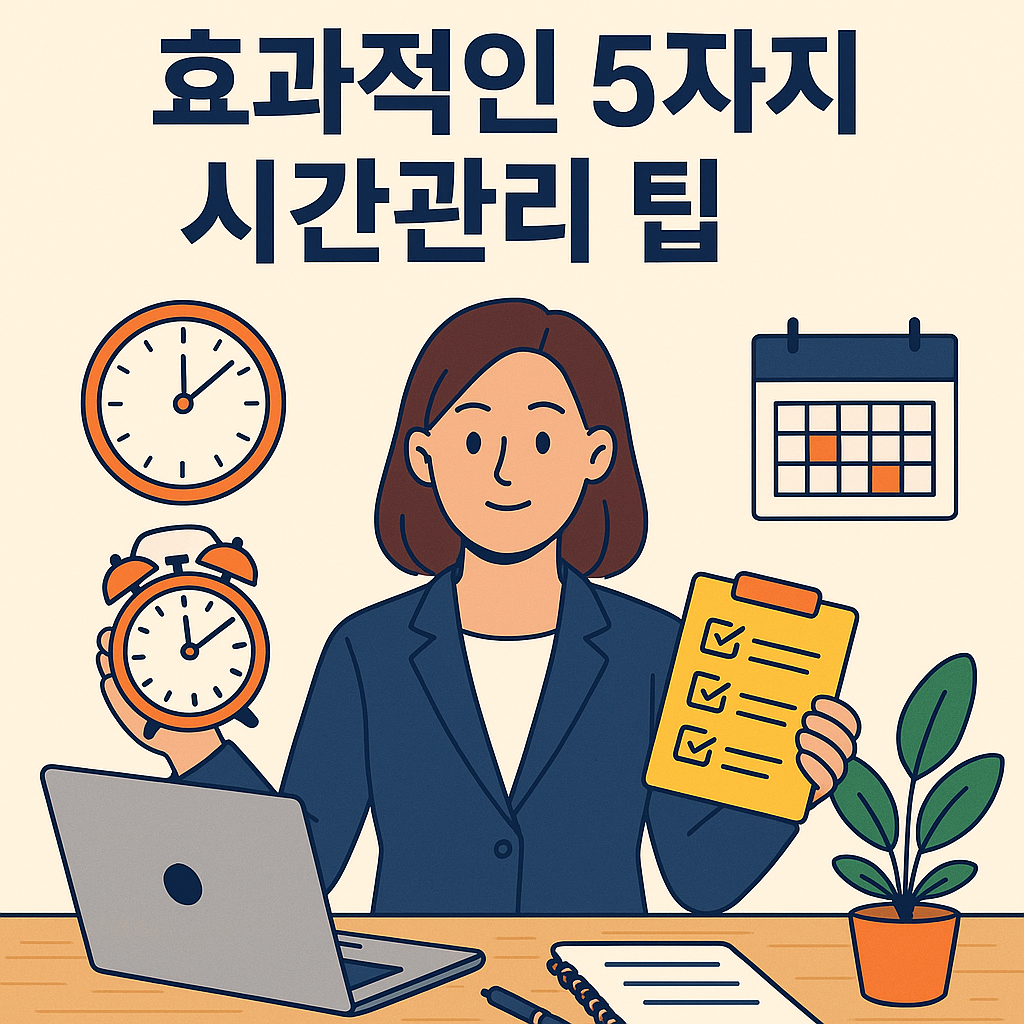 Illustration of 직장인을 위한 5가지 효과적인 시간 관리 팁