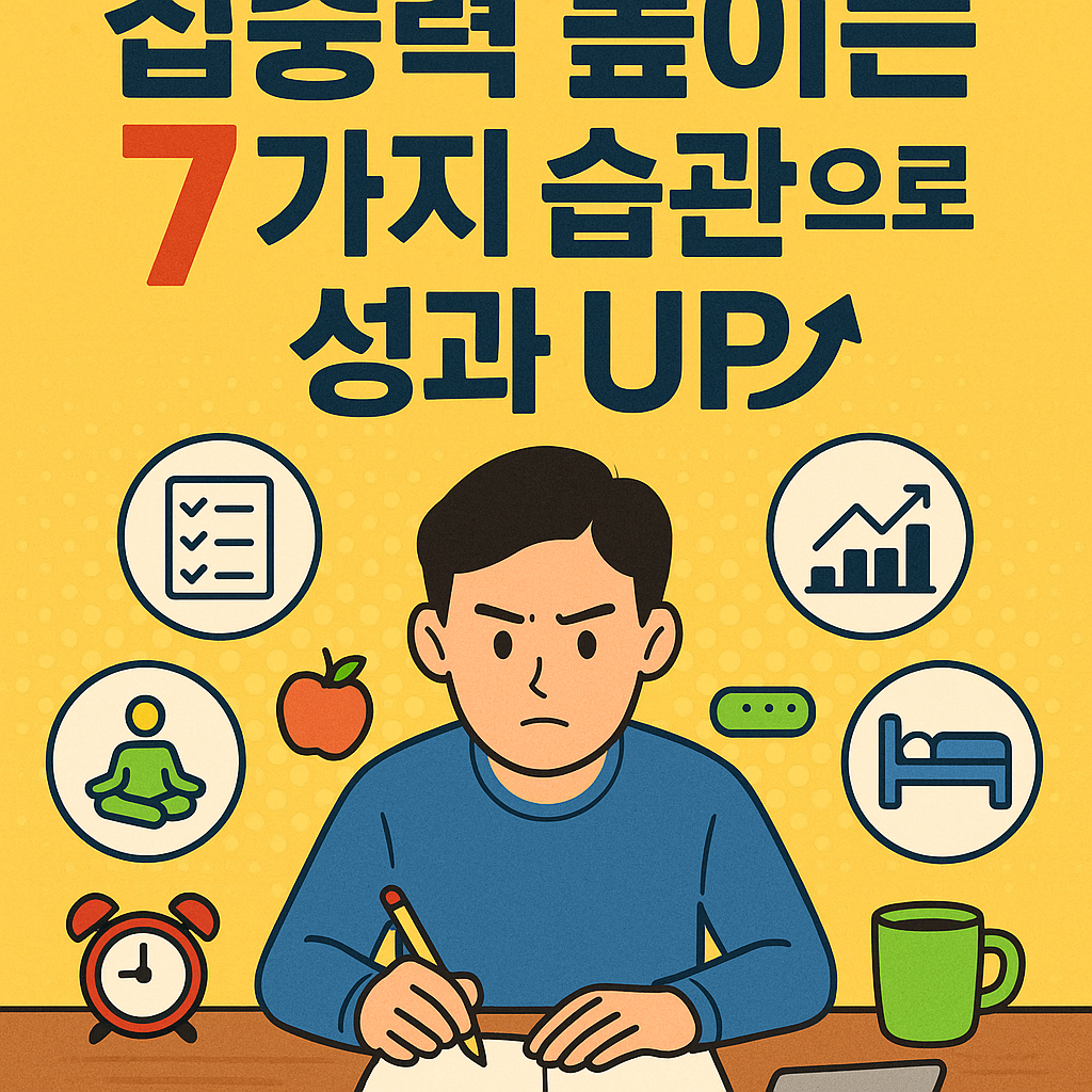집중력 높이는 7가지 습관으로 성과 UP!