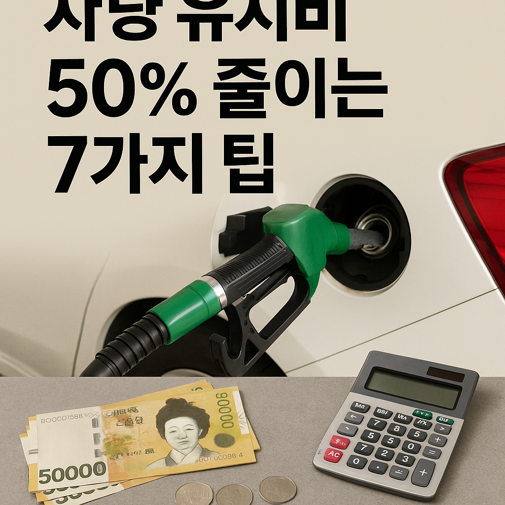 Illustration of 차량 유지비 50% 줄이는 7가지 팁!