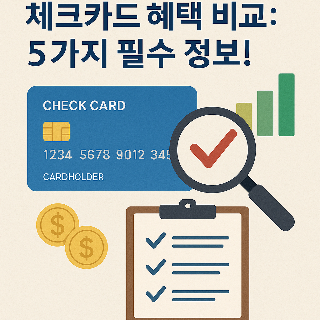 Illustration of 체크카드 혜택 비교: 5가지 필수 정보!