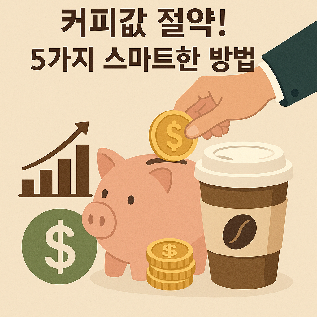Illustration of 커피값 절약! 5가지 스마트한 방법