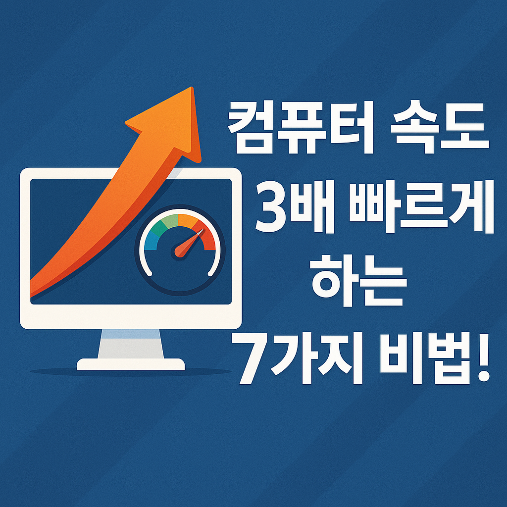 Illustration of 컴퓨터 속도 3배 빠르게 하는 7가지 비법!