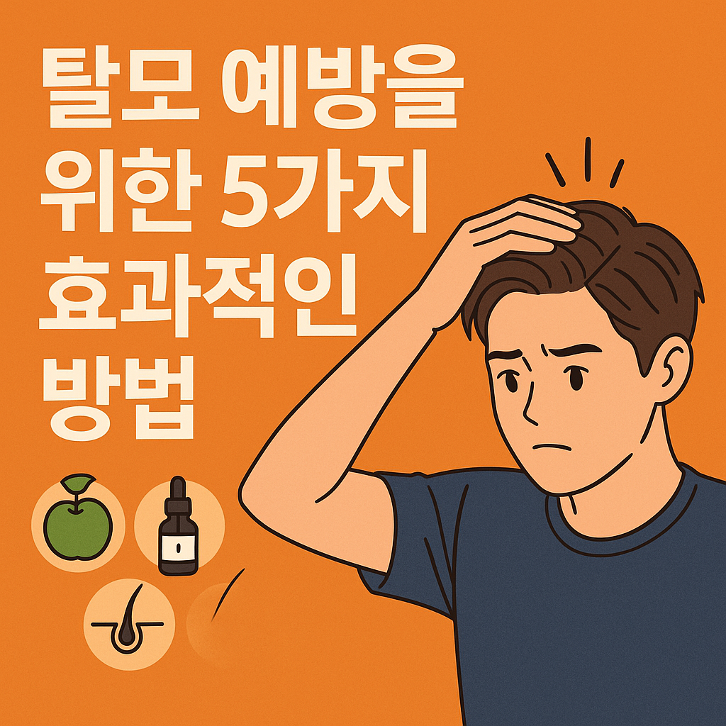 Illustration of 탈모 예방을 위한 5가지 효과적인 방법!