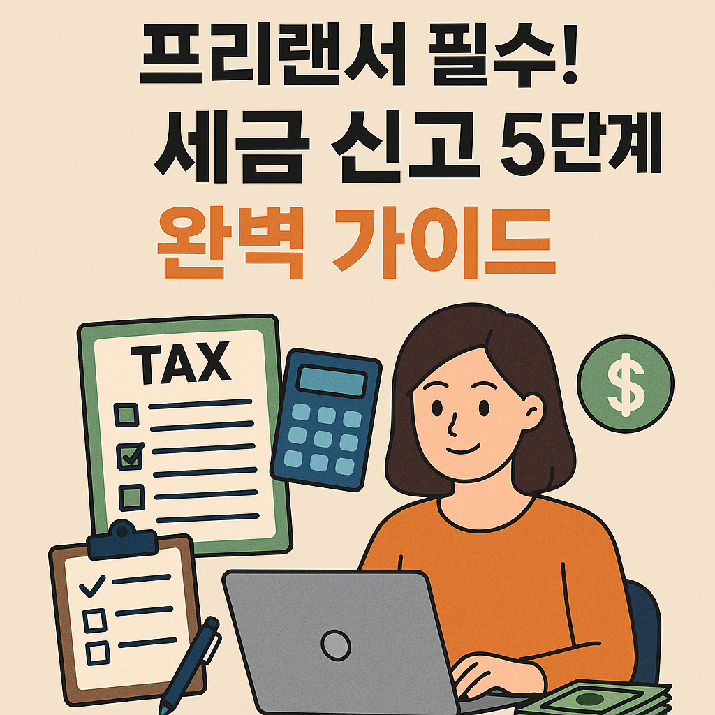 Illustration of 프리랜서 필수! 세금 신고 5단계 완벽 가이드