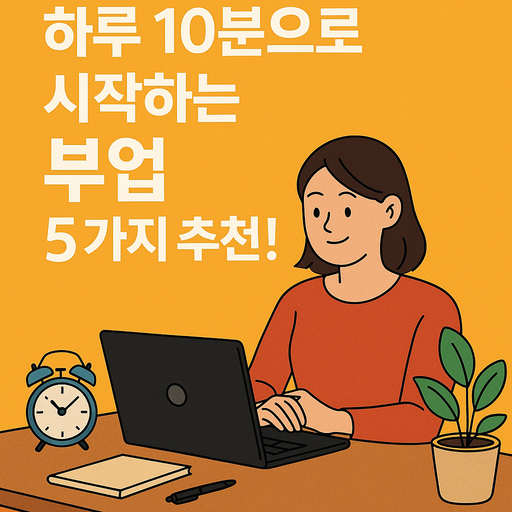 하루 10분으로 시작하는 부업 5가지 추천!